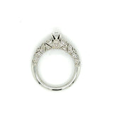 14kw .20tdw pave set & milgrain diamond engagement ring