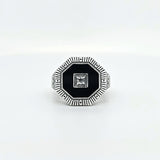 SS AD oct onyx ring