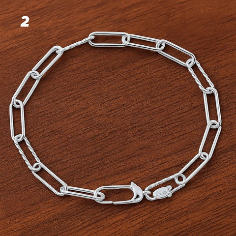 SS paperclip twist links bracelet