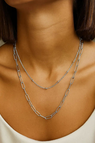 SS double chain necklace