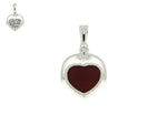 SS "Love" & red flip heart pendant
