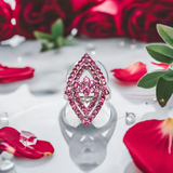 SS Red spinel marq ring