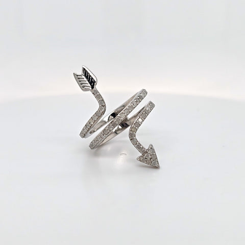 SS .75ctw diam arrow ring