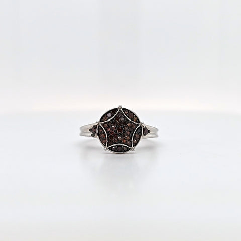 SS .31ctw red diam star ring