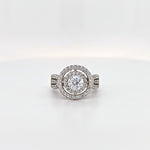 SS w sap double halo ring