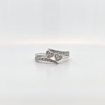 SS 2-heart diam ring