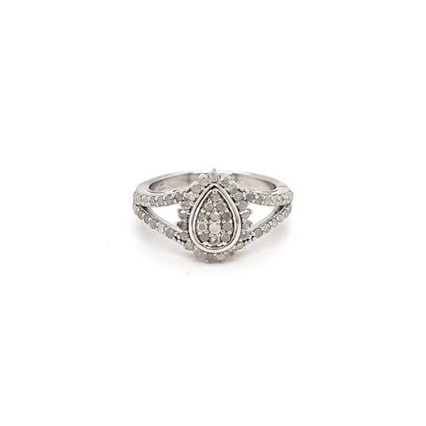 SS diam cluster pear ring