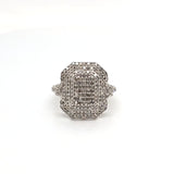 SS 1ctw diam shield cluster ring