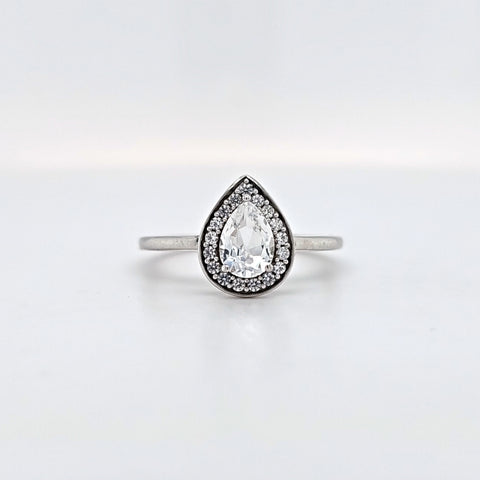 SS w sapp pear ring