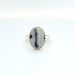 SS agate bezel ring