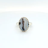 SS agate bezel ring