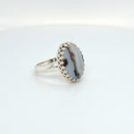 SS agate bezel ring