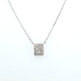 SS sq cluster diam necklace