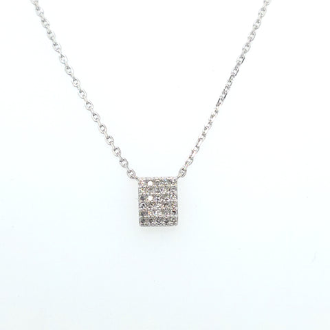 SS sq cluster diam necklace