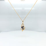14ky sap & diam pendant