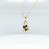 14ky sap & diam pendant