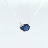 SS oval sapphire necklace