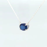 SS oval sapphire necklace