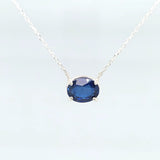 SS oval sapphire necklace