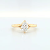 14ky 3/4ct pear solitaire lab diamond ring