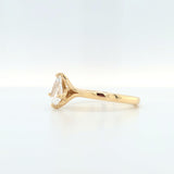 14ky 3/4ct pear solitaire lab diamond ring