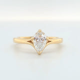 14ky 3/4ct pear solitaire lab diamond ring