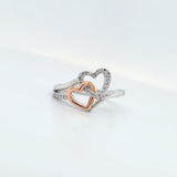 SS double heart LGD ring