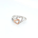 SS double heart LGD ring
