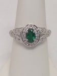 14kw emerald & diamond ring/ alternative engagement ring