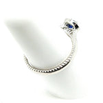 14kw diamond halo w/ sapphire center ring