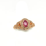 14kr ruby & diamond ring/ alternative engagement ring