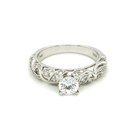 14kw .20tdw pave set diamond engagement ring