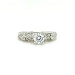 14kw .20tdw diamond pave set engagement ring