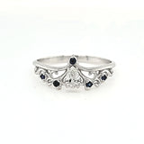 14kw diamond & sapphire crown style ring