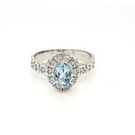 14kw Aqua & diamond ring