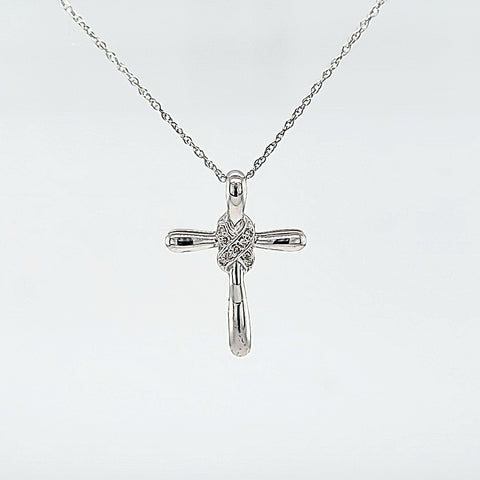 10kw cross with diam necklace