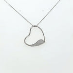 SS CZ heart w/ chain