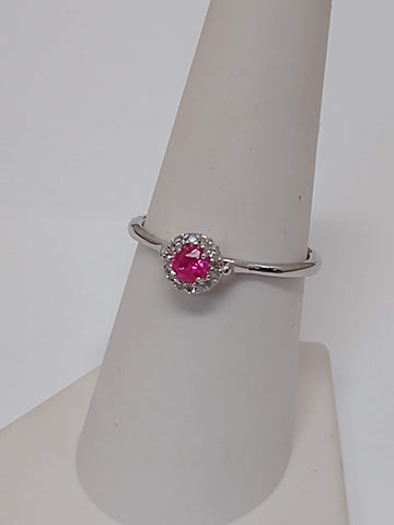 14kw ruby & diamond ring/ alternative engagement ring