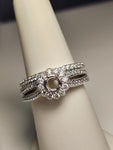 10kw Blk ctr diam engagement ring and matching band