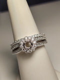 10kw Blk ctr diam engagement ring and matching band