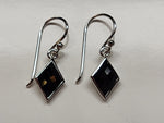 SS marquise black spinel earrings